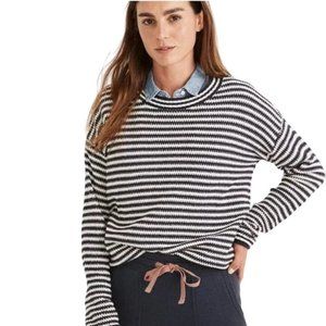 Madewell Women's XS Seagrove Black White Pullover Cotton Blend Sweater